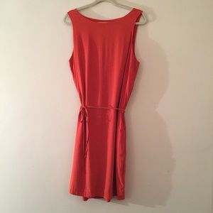 Vince Orange Silk stretch sleeveless dress L
